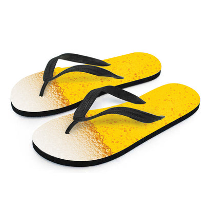Beer With Foam Print Flip Flops