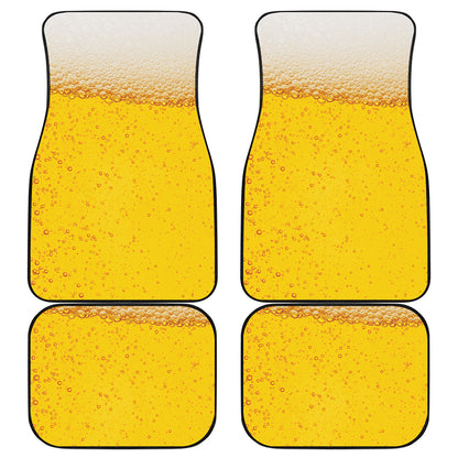 Beer With Foam Print Front and Back Car Floor Mats