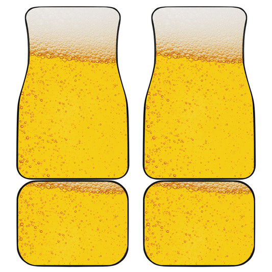 Beer With Foam Print Front and Back Car Floor Mats