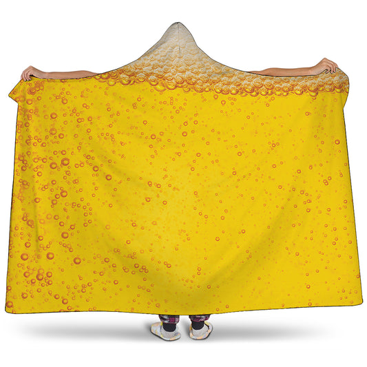 Beer With Foam Print Hooded Blanket
