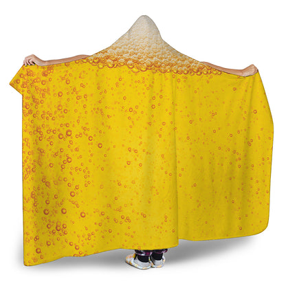 Beer With Foam Print Hooded Blanket