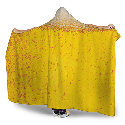 Beer With Foam Print Hooded Blanket