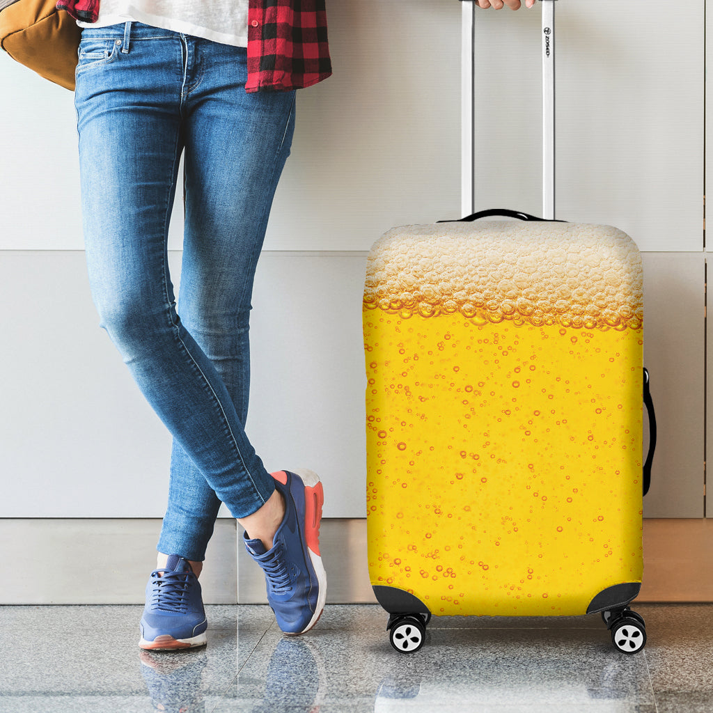 Beer With Foam Print Luggage Cover