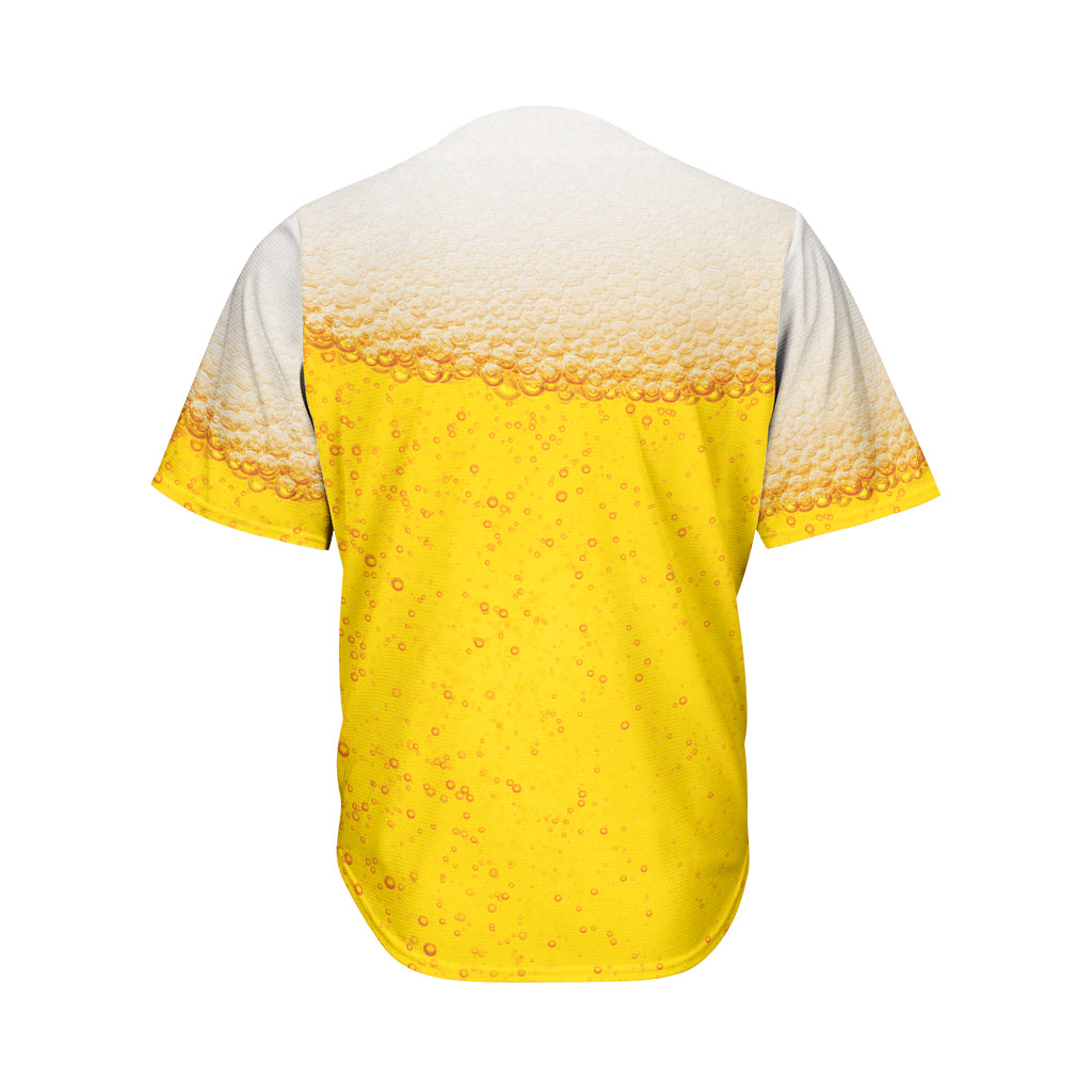 Beer With Foam Print Men's Baseball Jersey