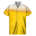 Beer With Foam Print Men's Short Sleeve Shirt