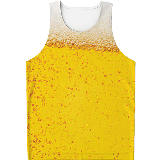 Beer With Foam Print Men's Tank Top