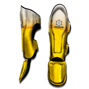 Beer With Foam Print Muay Thai Shin Guard