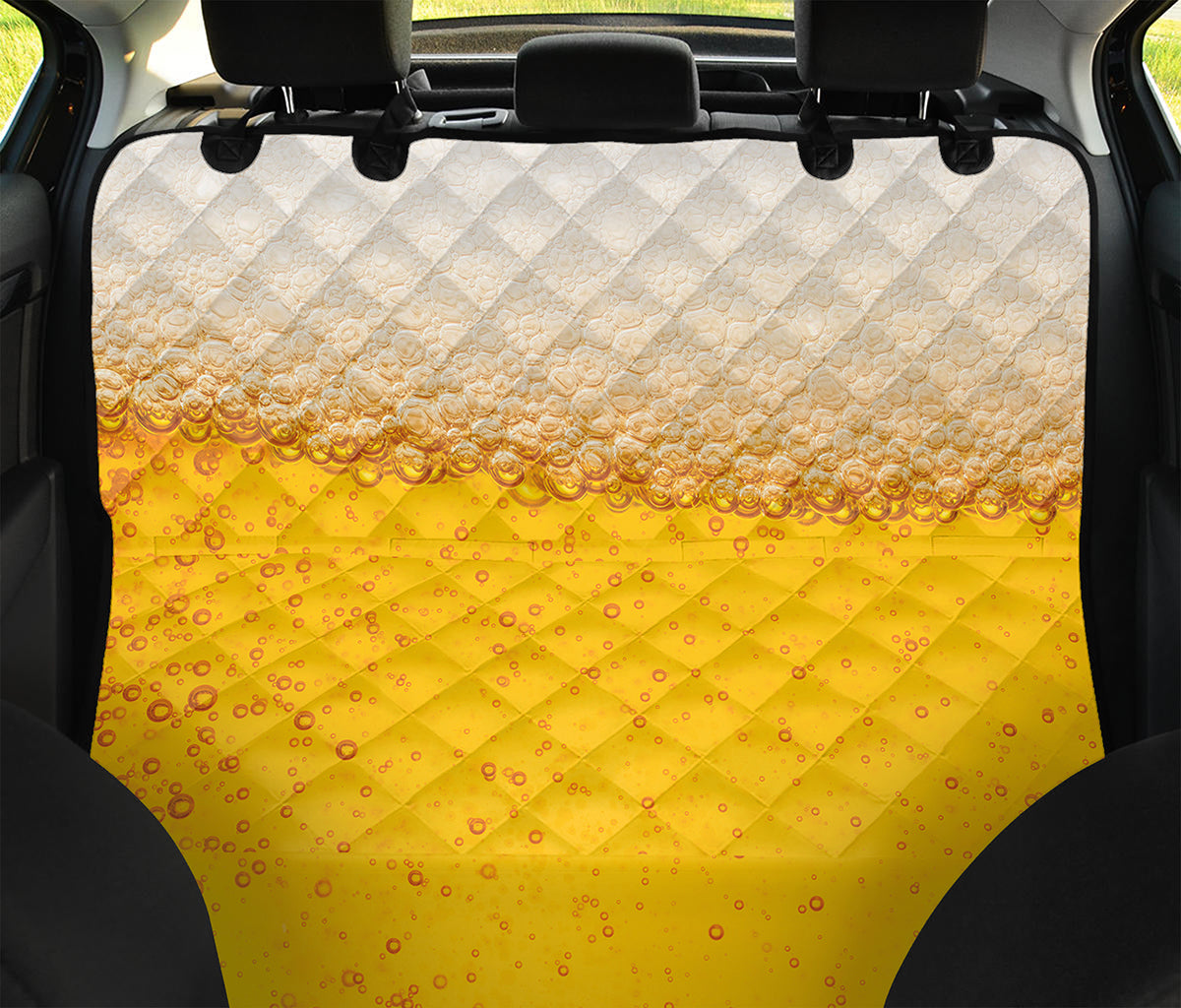 Beer With Foam Print Pet Car Back Seat Cover