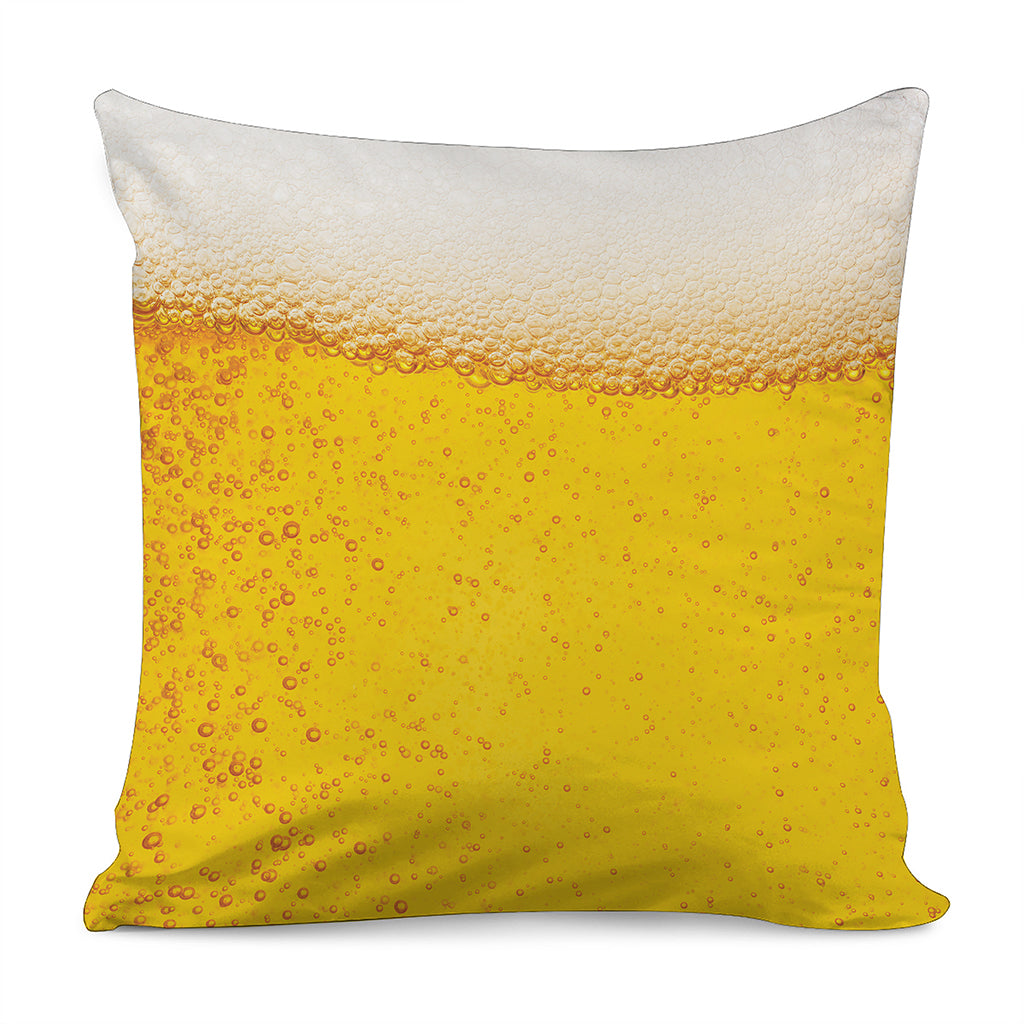 Beer With Foam Print Pillow Cover