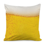 Beer With Foam Print Pillow Cover