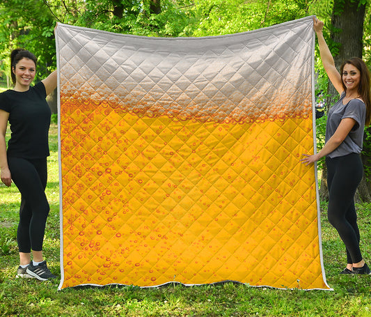 Beer With Foam Print Quilt