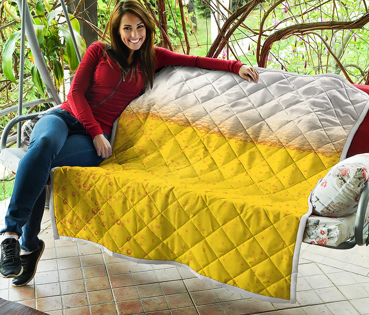 Beer With Foam Print Quilt
