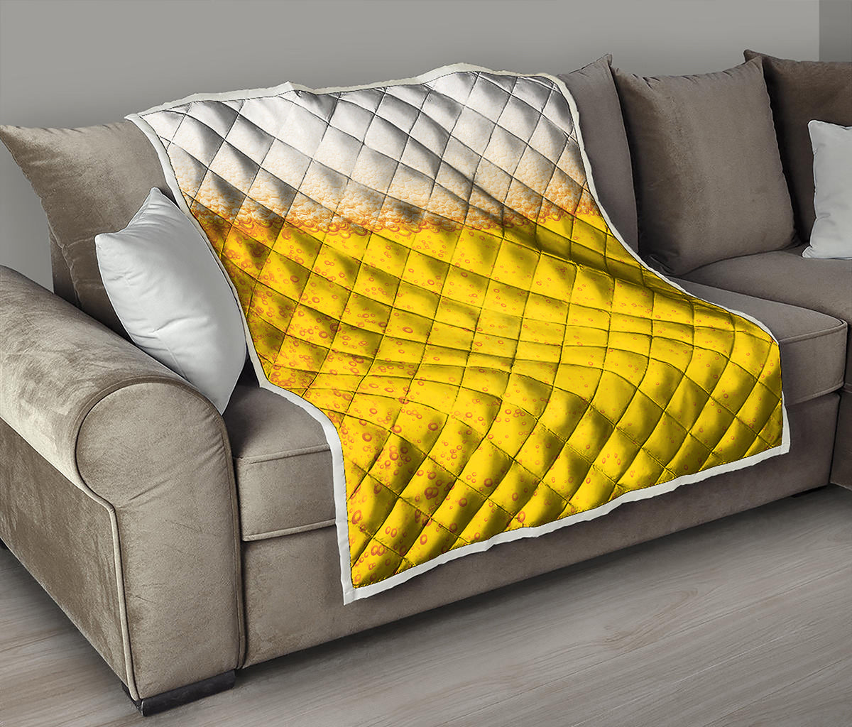 Beer With Foam Print Quilt