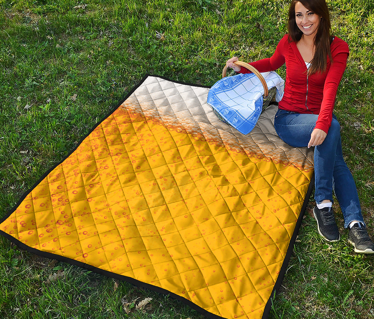 Beer With Foam Print Quilt