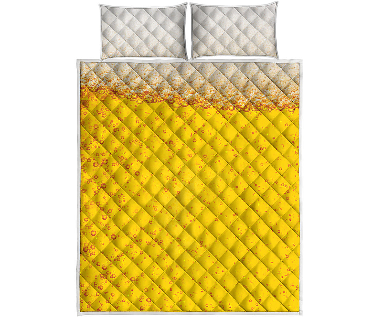 Beer With Foam Print Quilt Bed Set