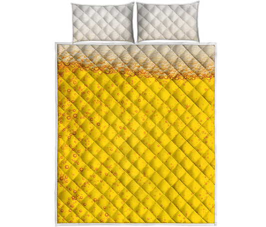 Beer With Foam Print Quilt Bed Set