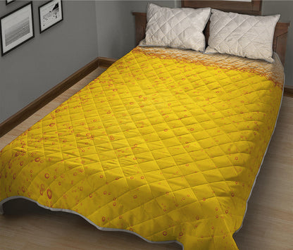 Beer With Foam Print Quilt Bed Set