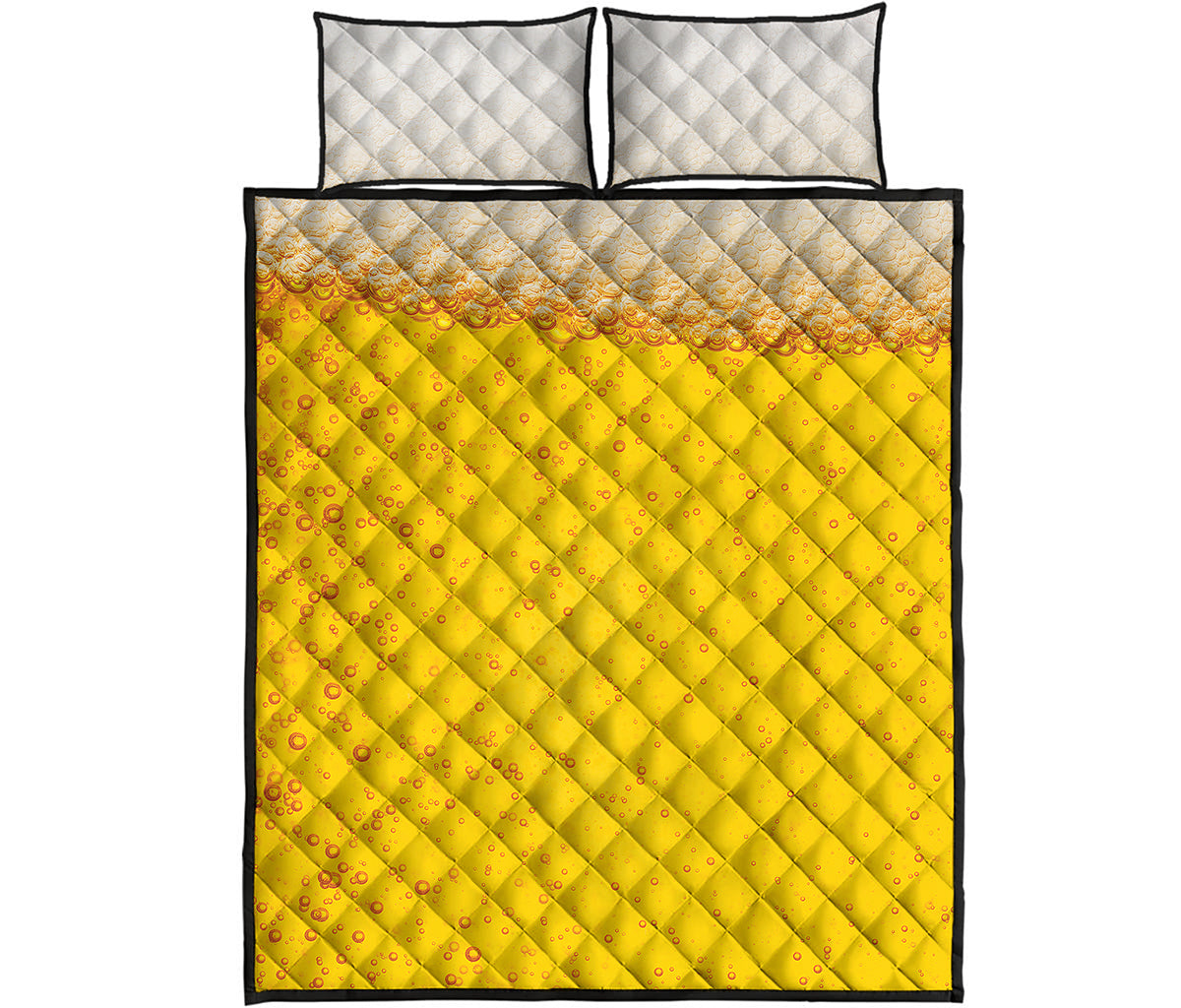 Beer With Foam Print Quilt Bed Set