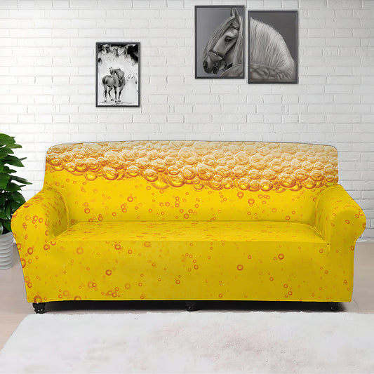 Beer With Foam Print Sofa Cover