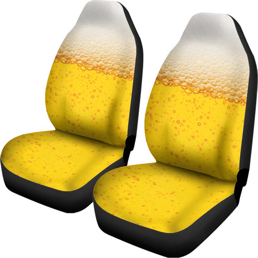 Beer With Foam Print Universal Fit Car Seat Covers