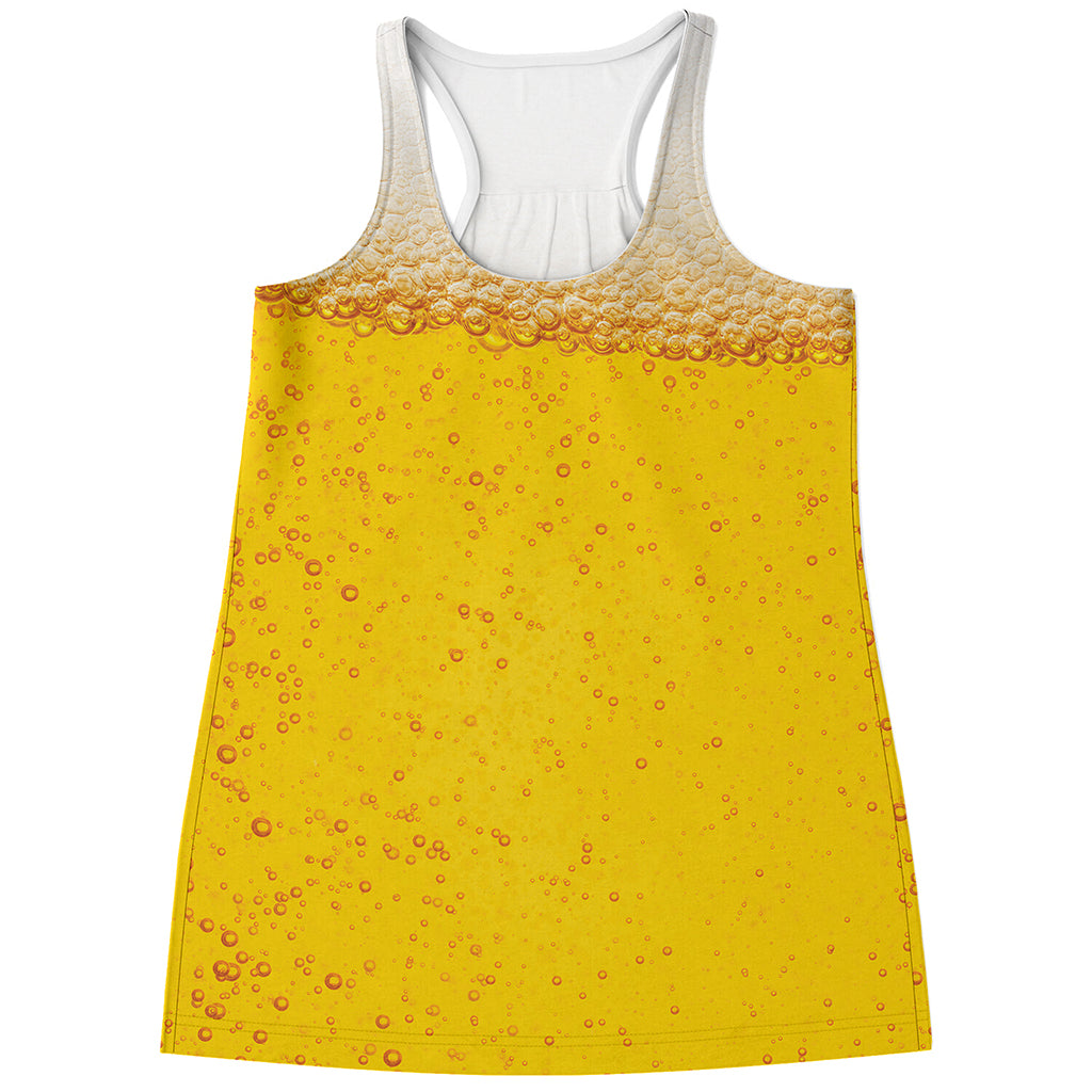 Beer With Foam Print Women's Racerback Tank Top