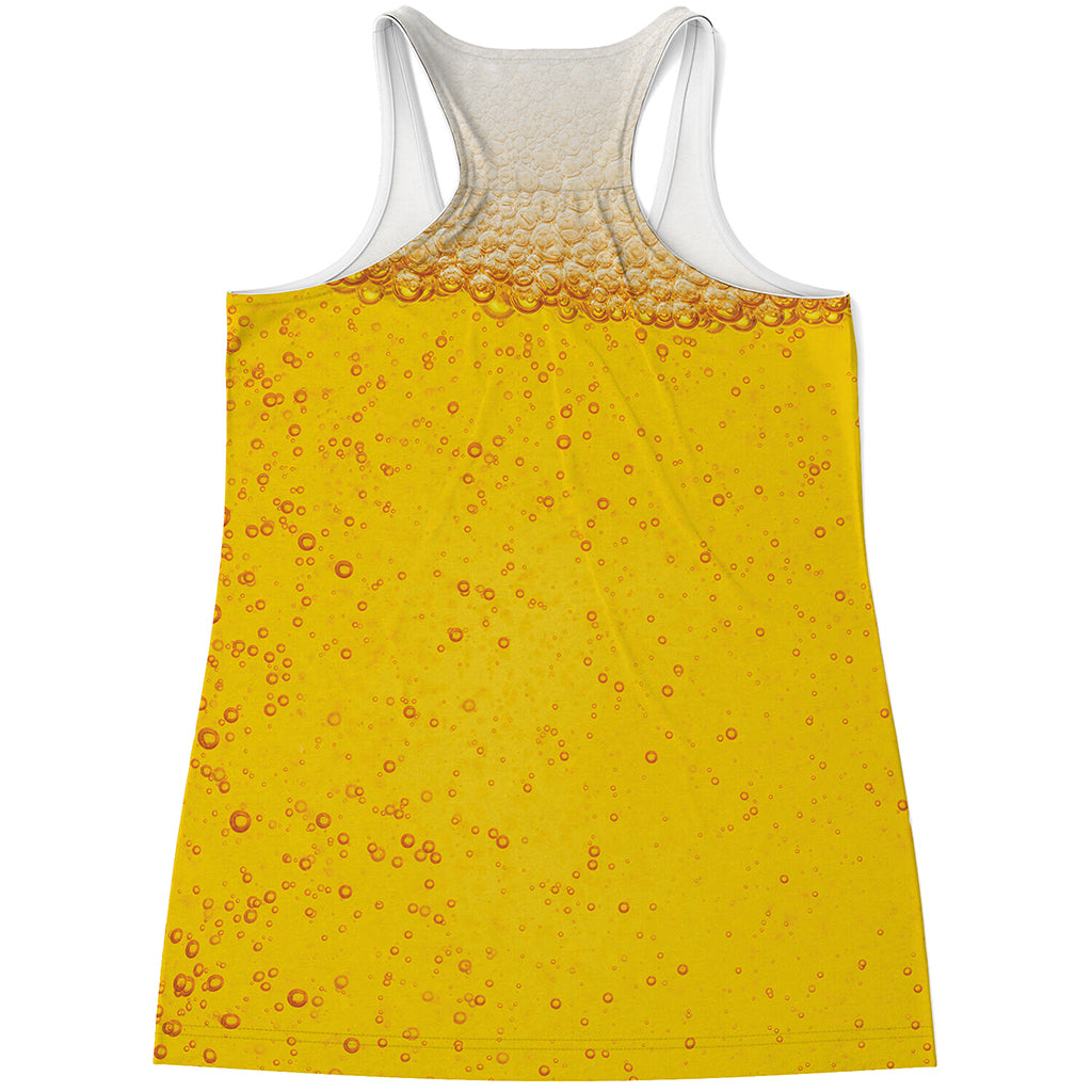 Beer With Foam Print Women's Racerback Tank Top