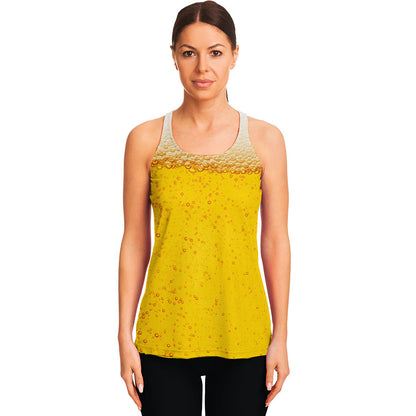 Beer With Foam Print Women's Racerback Tank Top