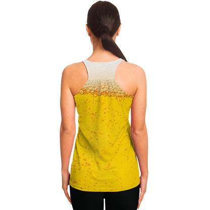 Beer With Foam Print Women's Racerback Tank Top