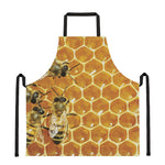 Bees And Honeycomb Print Apron