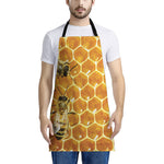 Bees And Honeycomb Print Apron