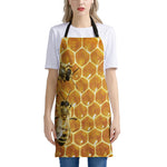 Bees And Honeycomb Print Apron