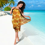 Bees And Honeycomb Print Beach Sarong Wrap