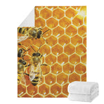 Bees And Honeycomb Print Blanket