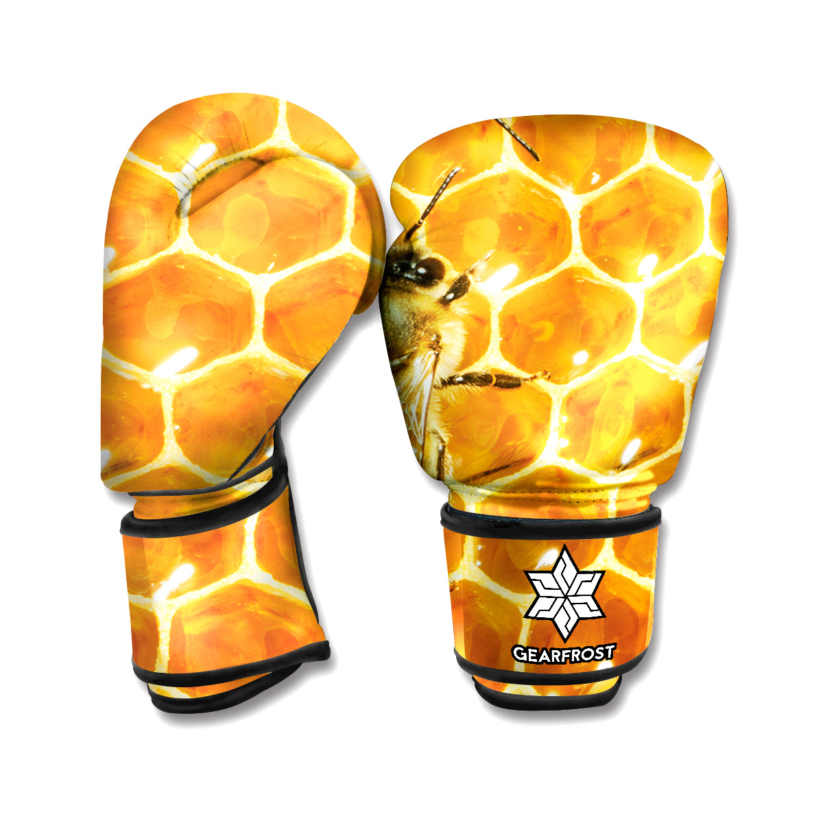 Bees And Honeycomb Print Boxing Gloves