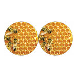 Bees And Honeycomb Print Car Coasters