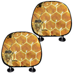 Bees And Honeycomb Print Car Headrest Covers