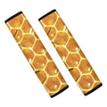 Bees And Honeycomb Print Car Seat Belt Covers