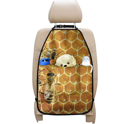 Bees And Honeycomb Print Car Seat Organizers
