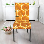 Bees And Honeycomb Print Dining Chair Slipcover