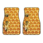Bees And Honeycomb Print Front Car Floor Mats