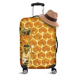 Bees And Honeycomb Print Luggage Cover