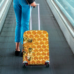 Bees And Honeycomb Print Luggage Cover
