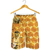 Bees And Honeycomb Print Men's Shorts
