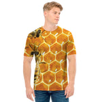 Bees And Honeycomb Print Men's T-Shirt