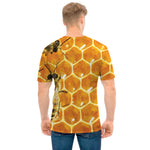 Bees And Honeycomb Print Men's T-Shirt