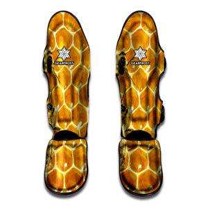 Bees And Honeycomb Print Muay Thai Shin Guard