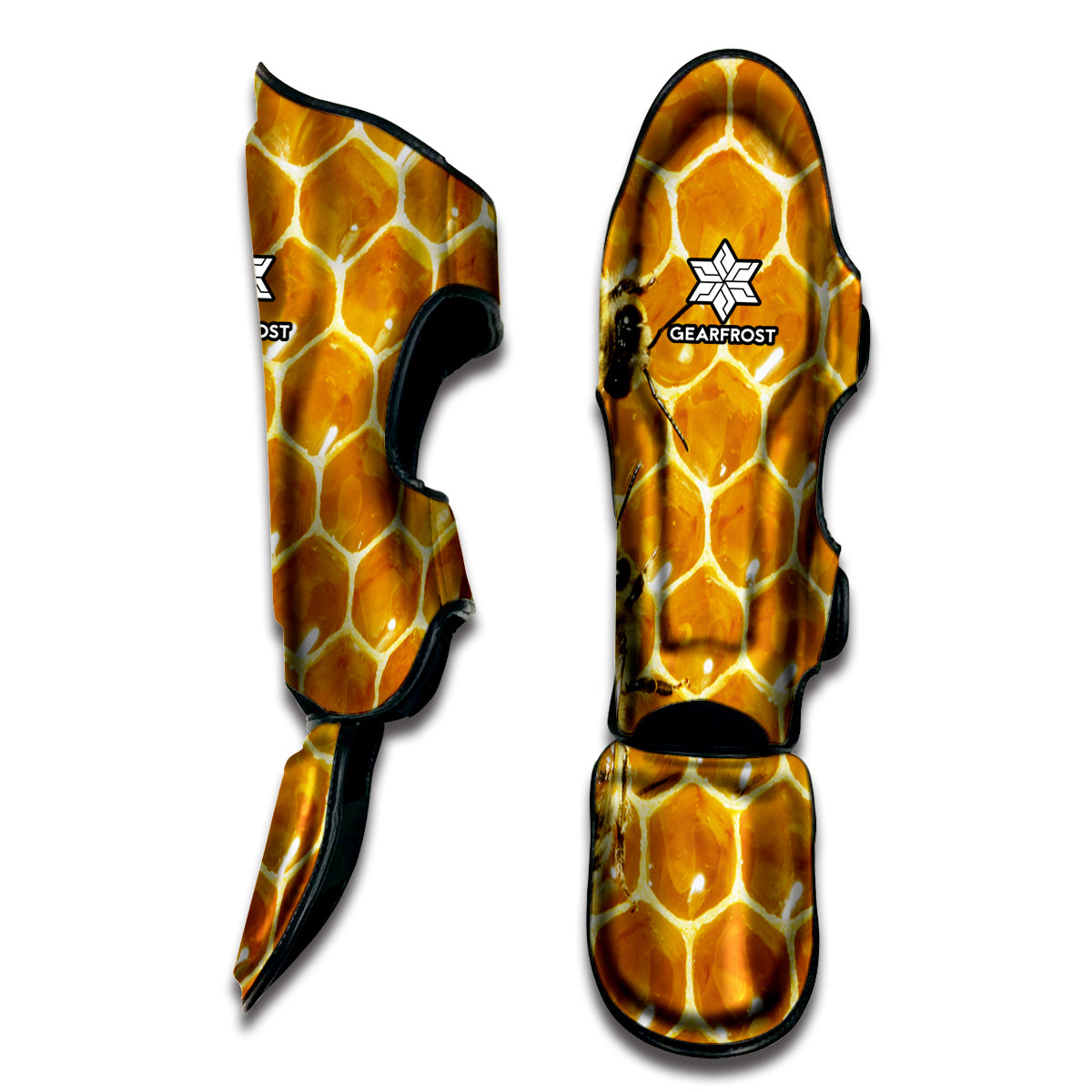 Bees And Honeycomb Print Muay Thai Shin Guard