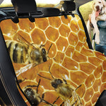 Bees And Honeycomb Print Pet Car Back Seat Cover