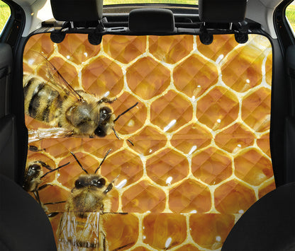 Bees And Honeycomb Print Pet Car Back Seat Cover