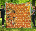 Bees And Honeycomb Print Quilt